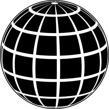 Black globe 3D model of the Earth or of the planet Stock Illustration