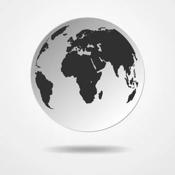 Black Globe Earth Icon - vector illustration. Stock Illustration