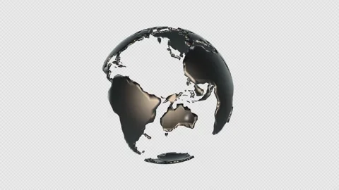 Black Globe Planet Earth Rotating Loop With Alpha Channel Stock Footage 255554820