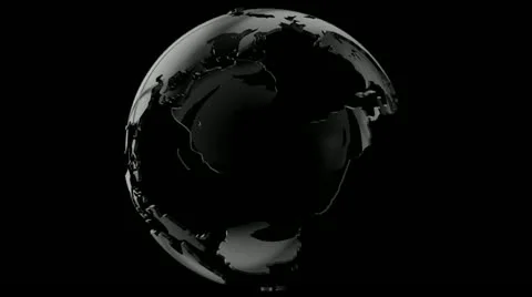 Black Glossy 3D Globe Stock Footage 11248548
