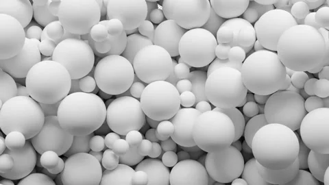 Black glossy Balls Falling Spheres Filling Empty Space Stock Footage 153697409
