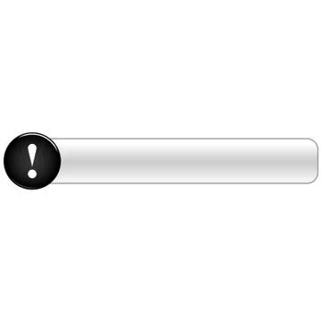 Black glossy button exclamation mark sign Stock Illustration