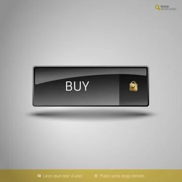 Black Glossy Button 스톡 일러스트