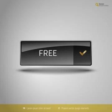 Black Glossy Button Illustrazione stock