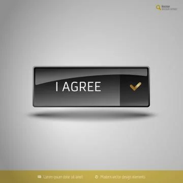 Black Glossy Button Illustrazione stock