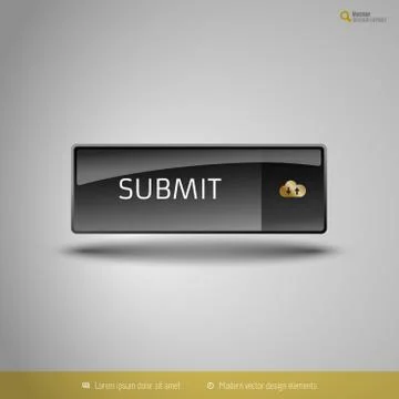 Black Glossy Button Stock Illustration