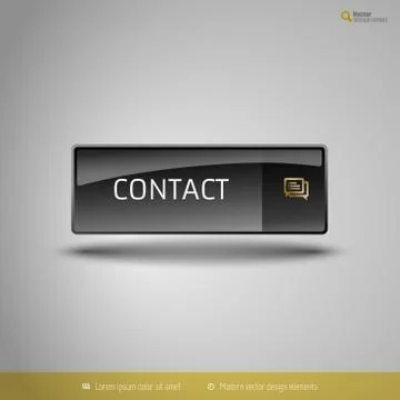 Black Glossy Button Illustrazione stock