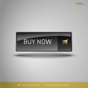 Black Glossy Button Stock Illustration