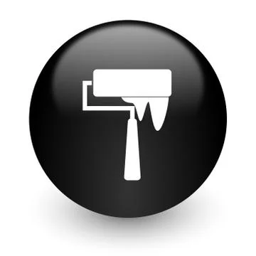 Black glossy computer icon Stock Illustration