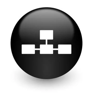Black glossy computer icon Stock Illustration