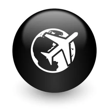 Black glossy computer icon Stock Illustration