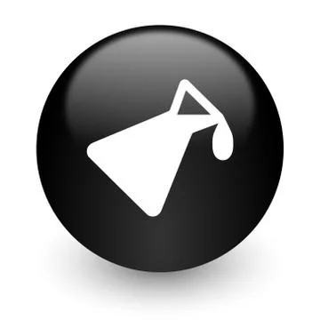 Black glossy computer icon Stock Illustration