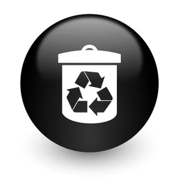 Black glossy computer icon Stock Illustration