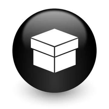 Black glossy computer icon Stock Illustration
