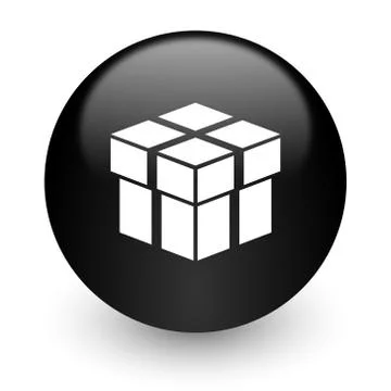 Black glossy computer icon Stock Illustration