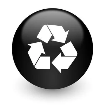 Black glossy computer icon Stock Illustration