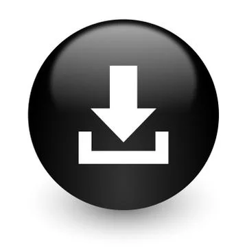 Black glossy computer icon Stock Illustration