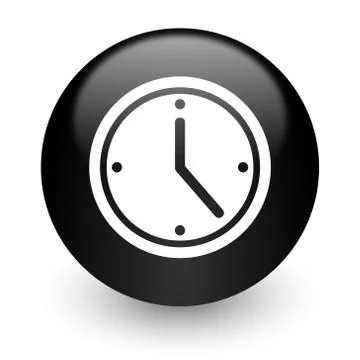 Black glossy computer icon Illustrazione stock