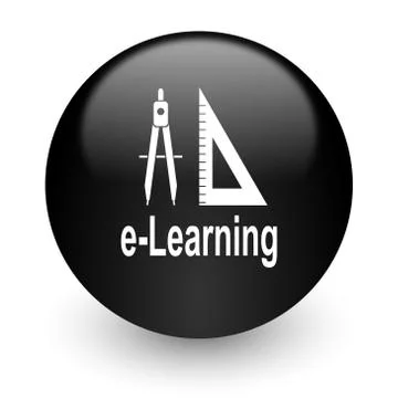 Black glossy computer icon Stock Illustration