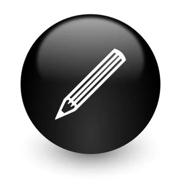Black glossy computer icon Stock Illustration
