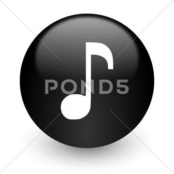 Black glossy computer icon Stock Illustration