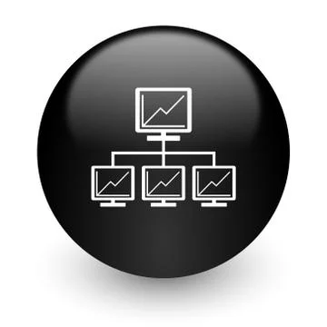 Black glossy computer icon Stock Illustration