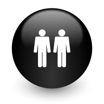 Black glossy computer icon Stock Illustration