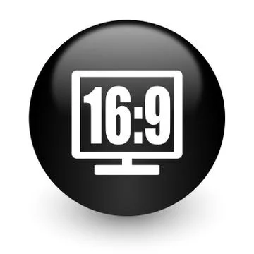 Black glossy computer icon Stock-Illustration