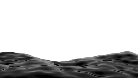 Black Glossy Liquid Ocean Wave - Dynamic Seamless Loop Background Stock Footage 341774907