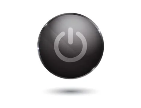 Black glossy power button Stock Illustration