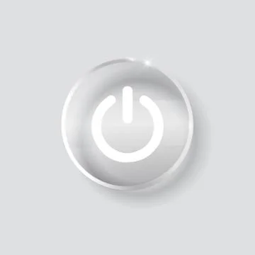 Black glossy power button transparent Stock Illustration