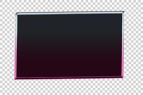 Black glossy rectangular frame with thin silver border isolated on white イラスト素材