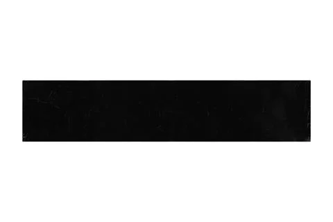 Black glossy rectangular plastic tile is isolated. Stock Photos