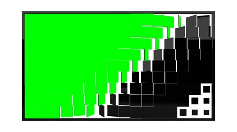 Black glossy square panels transform into green screen monitor Stock Footage 57508189