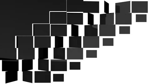Black glossy square panels transition Stock Footage 57508224