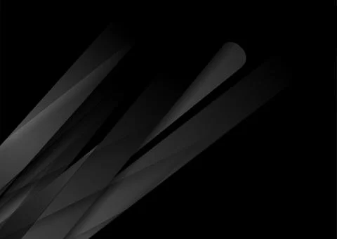 Black glossy stripes abstract tech geometric background Illustrazione stock