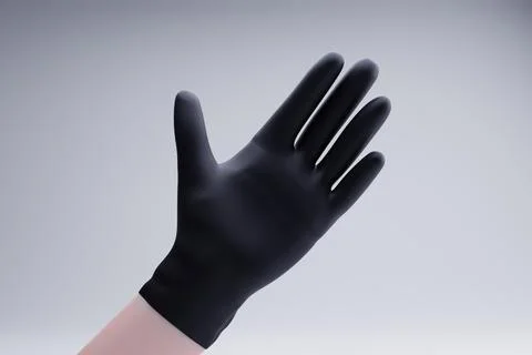 Black glove hand wave studio backdrop safety Stock Illustration
