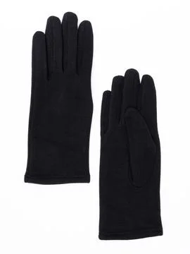 Black gloves pair on white background Stock Photos