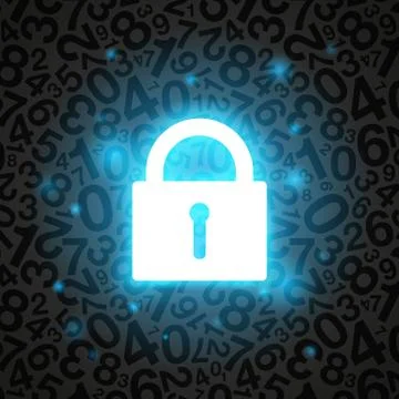 Black glowing lock Stock-Illustration