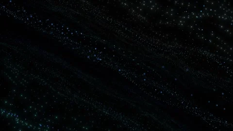 Black glowing particle stream visual teal blue wave motion, scattered dots, and Stock Footage 340549342