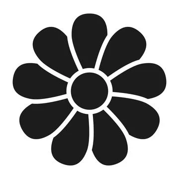 Black Glyph Flower Icon Vector Illustration Stock Illustration