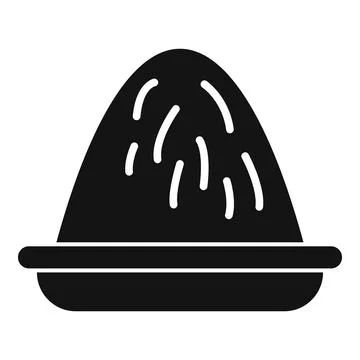 Black glyph icon of haystack in a manger for farm animals Stock-Illustration