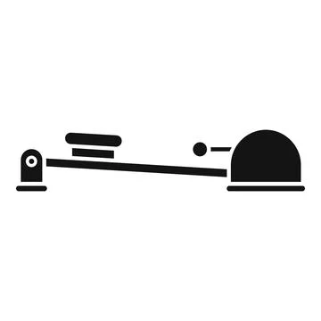 Black glyph icon of a rowing machine for exercise Stock Illustration