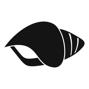 Black glyph seashell icon representing marine life and coastal living Stock Illustration