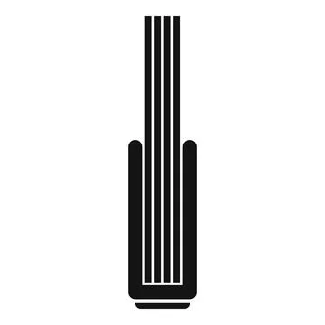 Black glyph spaghetti standing in a container icon Stock Illustration
