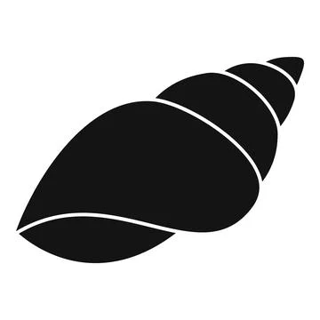 Black glyph style icon representing a spiral house of a gastropod mollusk Stock Illustration