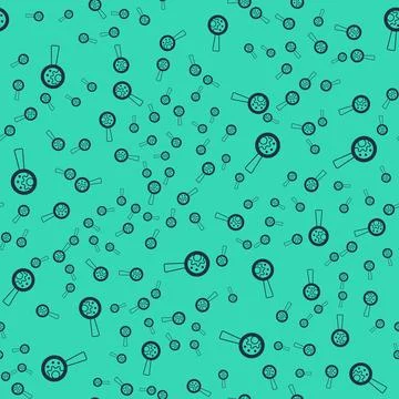 Black GMO icon isolated seamless pattern on green background. Genetically m.. Stock Illustration