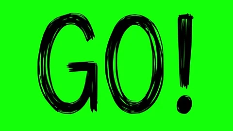 Black go text line boil effect animation Stock-Footage 342178980