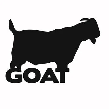 Black goat on white background Stock Illustration