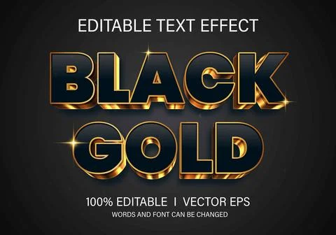 Black gold 3d vector text effect with modern style design Stock Illustration